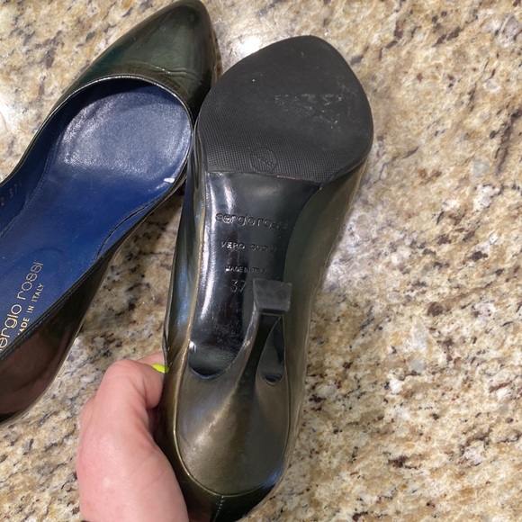 Deep Forest Green Sergio Rossi Heels w Side Cutouts - Picture 6 of 7